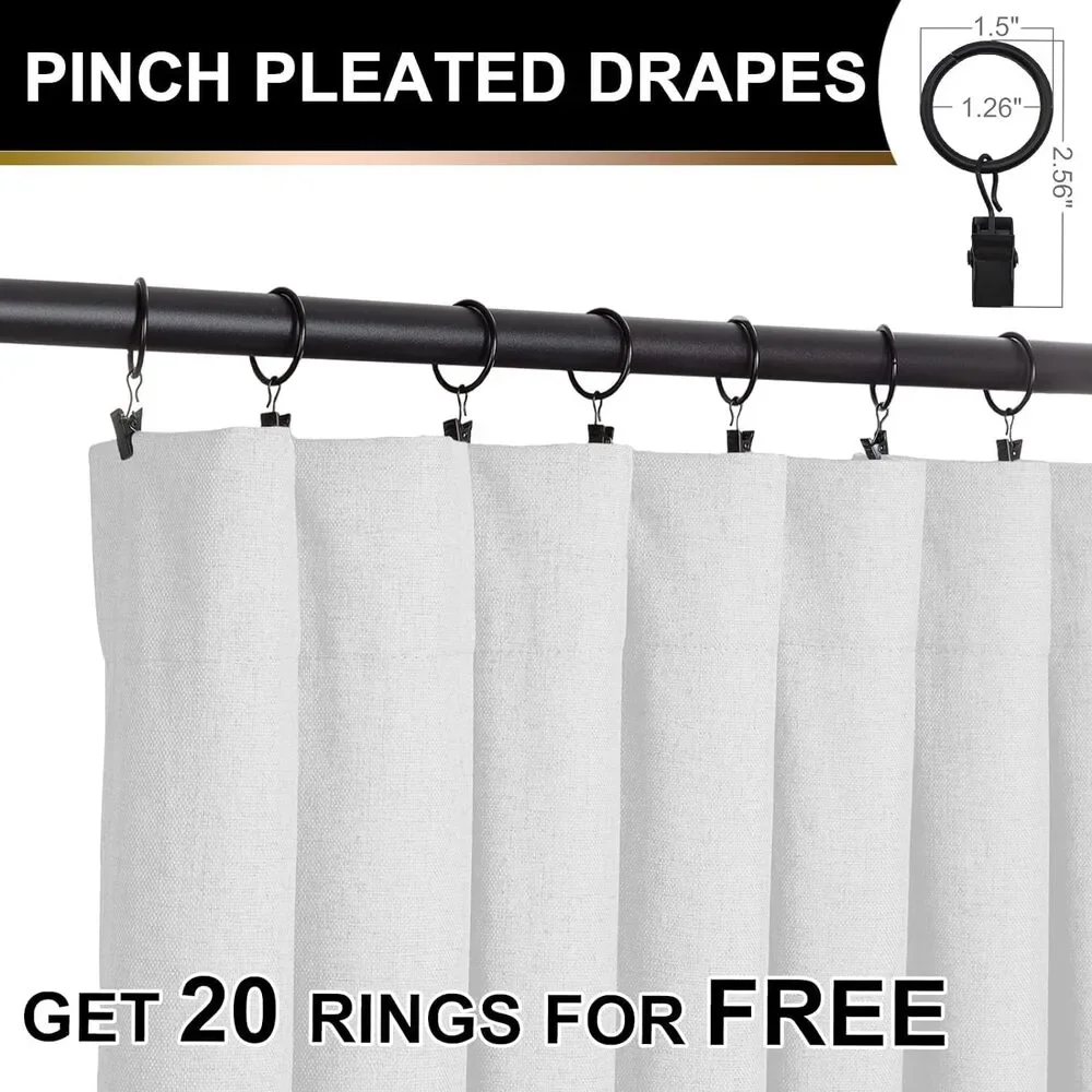 Blackout Curtains for Bedroom 84 In Long/50 in Wide Each Panel (Ice Cube White)